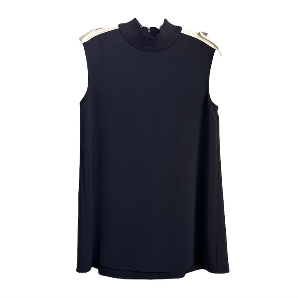 Adeam Mocked Neck Tunic Blouse size S Black